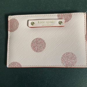 Kate Spade light pink with darker pink glitter polka dots